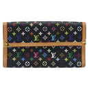 LOUIS VUITTON Monogram Multicolor Porte Tresor Wallet Black M92658 Auth 197263A-13