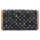 LOUIS VUITTON Monogram Multicolor Porte Tresor Wallet Black M92658 Auth 197263A-2