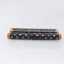 LOUIS VUITTON Monogram Multicolor Porte Tresor Wallet Black M92658 Auth 197263A-6