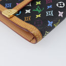 LOUIS VUITTON Monogram Multicolor Porte Tresor Wallet Black M92658 Auth 197263A-14