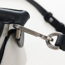 LOEWE Anagram Rose Puzzle Bag Small Bag Leather 2way Black Silver Auth 197266SAM-17