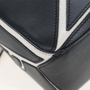 LOEWE Anagram Rose Puzzle Bag Small Bag Leather 2way Black Silver Auth 197266SAM-18