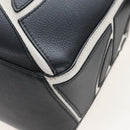LOEWE Anagram Rose Puzzle Bag Small Bag Leather 2way Black Silver Auth 197266SAM-21