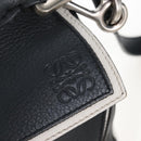 LOEWE Anagram Rose Puzzle Bag Small Bag Leather 2way Black Silver Auth 197266SAM-22