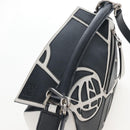 LOEWE Anagram Rose Puzzle Bag Small Bag Leather 2way Black Silver Auth 197266SAM-6