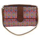 FENDI Chain Shoulder Bag Suede 2way Brown Gold Auth 197273SAV-2