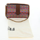 FENDI Chain Shoulder Bag Suede 2way Brown Gold Auth 197273SAV-28