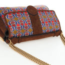 FENDI Chain Shoulder Bag Suede 2way Brown Gold Auth 197273SAV-6