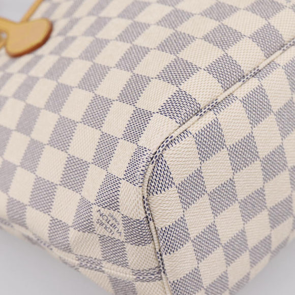 LOUIS VUITTON Damier Azur Neverfull PM Tote Bag N41362 LV Auth 197274V