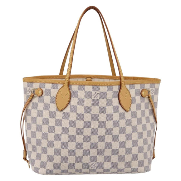 LOUIS VUITTON Damier Azur Neverfull PM Tote Bag N41362 LV Auth 197274V