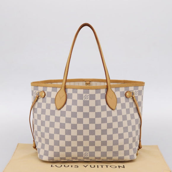LOUIS VUITTON Damier Azur Neverfull PM Tote Bag N41362 LV Auth 197274V