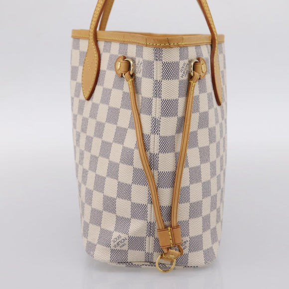 LOUIS VUITTON Damier Azur Neverfull PM Tote Bag N41362 LV Auth 197274V