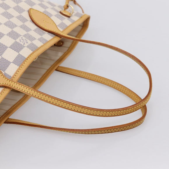 LOUIS VUITTON Damier Azur Neverfull PM Tote Bag N41362 LV Auth 197274V