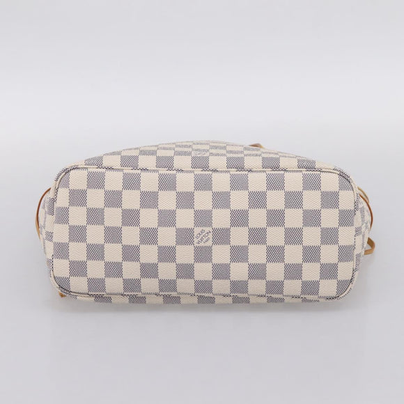 LOUIS VUITTON Damier Azur Neverfull PM Tote Bag N41362 LV Auth 197274V