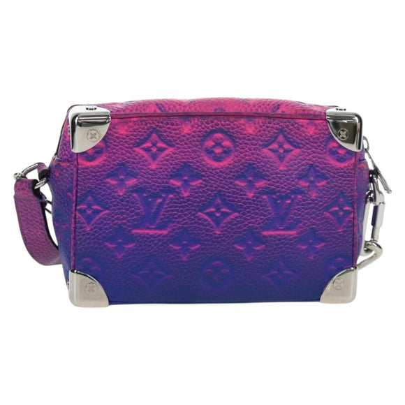LOUIS VUITTON Taurillon Clemence Illusion Mini Soft Trunk M81219 Auth 197276SM