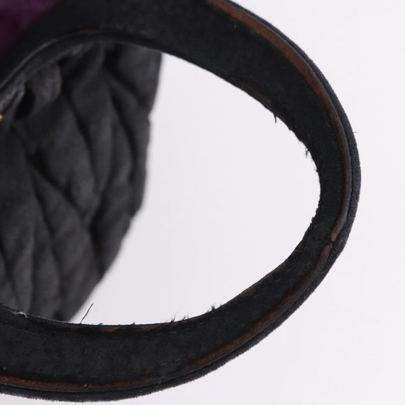 Miu Miu Matelasse Hand Bag Cotton 2way Black Gold Auth 197277