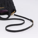 Miu Miu Matelasse Hand Bag Cotton 2way Black Gold Auth 197277-9