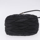 Miu Miu Matelasse Hand Bag Cotton 2way Black Gold Auth 197277-5
