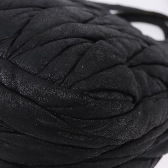 Miu Miu Matelasse Hand Bag Cotton 2way Black Gold Auth 197277
