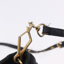 Miu Miu Matelasse Hand Bag Cotton 2way Black Gold Auth 197277-25