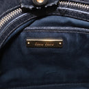Miu Miu Matelasse Hand Bag Cotton 2way Black Gold Auth 197277-26