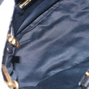 Miu Miu Matelasse Hand Bag Cotton 2way Black Gold Auth 197277-11