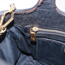 Miu Miu Matelasse Hand Bag Cotton 2way Black Gold Auth 197277-29
