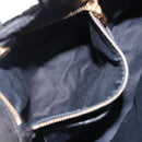 Miu Miu Matelasse Hand Bag Cotton 2way Black Gold Auth 197277-30