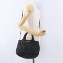 Miu Miu Matelasse Hand Bag Cotton 2way Black Gold Auth 197277-31