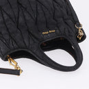 Miu Miu Matelasse Hand Bag Cotton 2way Black Gold Auth 197277-6