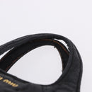 Miu Miu Matelasse Hand Bag Cotton 2way Black Gold Auth 197277-14