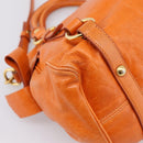 Miu Miu Hand Bag Vitellolux 2way Orange Gold Auth 197281M-14