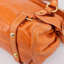 Miu Miu Hand Bag Vitellolux 2way Orange Gold Auth 197281M-15
