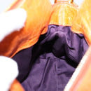 Miu Miu Hand Bag Vitellolux 2way Orange Gold Auth 197281M-20