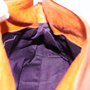 Miu Miu Hand Bag Vitellolux 2way Orange Gold Auth 197281M-21