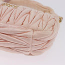 Miu Miu Matelasse Wonder Hand Bag Satin 2way Pink Gold Auth 197282V-16