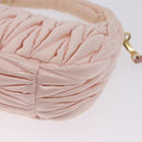 Miu Miu Matelasse Wonder Hand Bag Satin 2way Pink Gold Auth 197282V-18