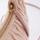 Miu Miu Matelasse Wonder Hand Bag Satin 2way Pink Gold Auth 197282V-10