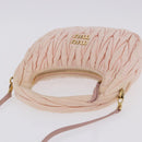 Miu Miu Matelasse Wonder Hand Bag Satin 2way Pink Gold Auth 197282V-6