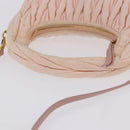 Miu Miu Matelasse Wonder Hand Bag Satin 2way Pink Gold Auth 197282V-7