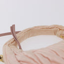 Miu Miu Matelasse Wonder Hand Bag Satin 2way Pink Gold Auth 197282V-8