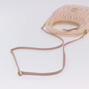 Miu Miu Matelasse Wonder Hand Bag Satin 2way Pink Gold Auth 197282V-9