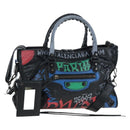 BALENCIAGA The Classic City Bag Leather 2way Black Silver 431621 Auth 197283SAM-1
