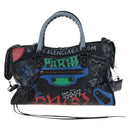 BALENCIAGA The Classic City Bag Leather 2way Black Silver 431621 Auth 197283SAM-2