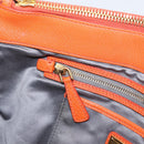 Miu Miu Vitellolux Hand Bag Leather 2way Orange Gold Auth 197285V-21