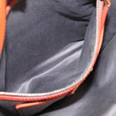 Miu Miu Vitellolux Hand Bag Leather 2way Orange Gold Auth 197285V-22