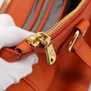 Miu Miu Vitellolux Hand Bag Leather 2way Orange Gold Auth 197285V-24