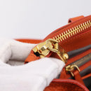 Miu Miu Vitellolux Hand Bag Leather 2way Orange Gold Auth 197285V-26