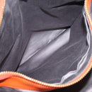 Miu Miu Vitellolux Hand Bag Leather 2way Orange Gold Auth 197285V-27