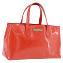 LOUIS VUITTON Vernis Bluebird Wilshire PM Bag Orenge Sunset M93644 Auth 197286-1